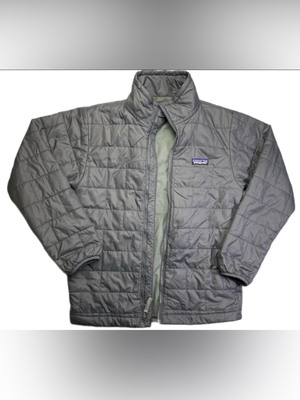 Patagonia Kids Gray Nano Puff Quilt Jacket L 13 K’s